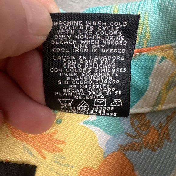 Nicole Miller Floral Button Up‎ Jacket Womens 10 Multi Cotton Denim Long Sleeve - Picture 9 of 9